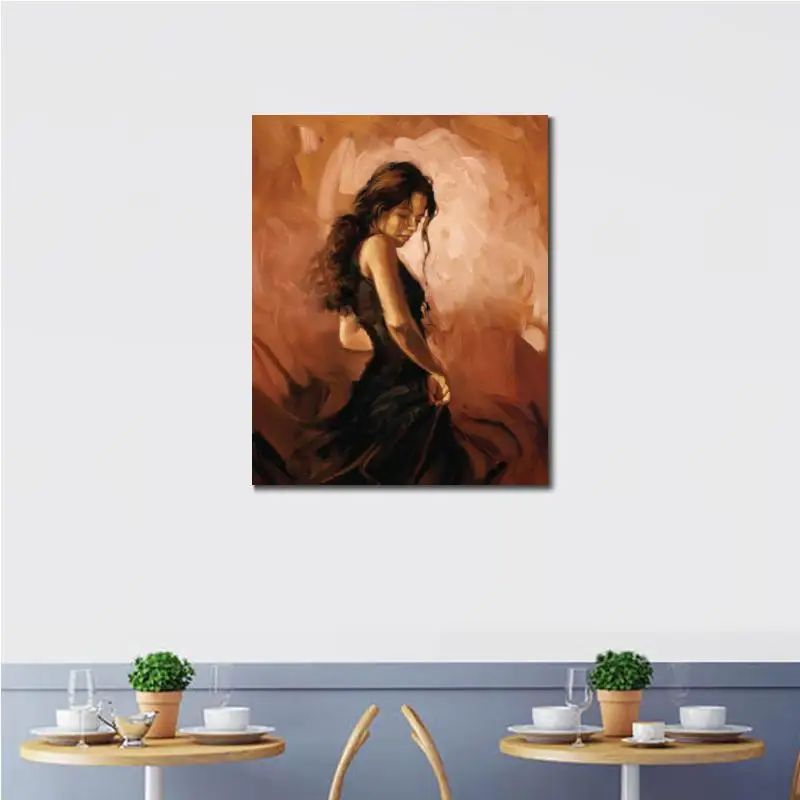 Female Oil art portrait paintings for living room Flamenco Dancer hand-painted modern sexy woman | Дом и сад