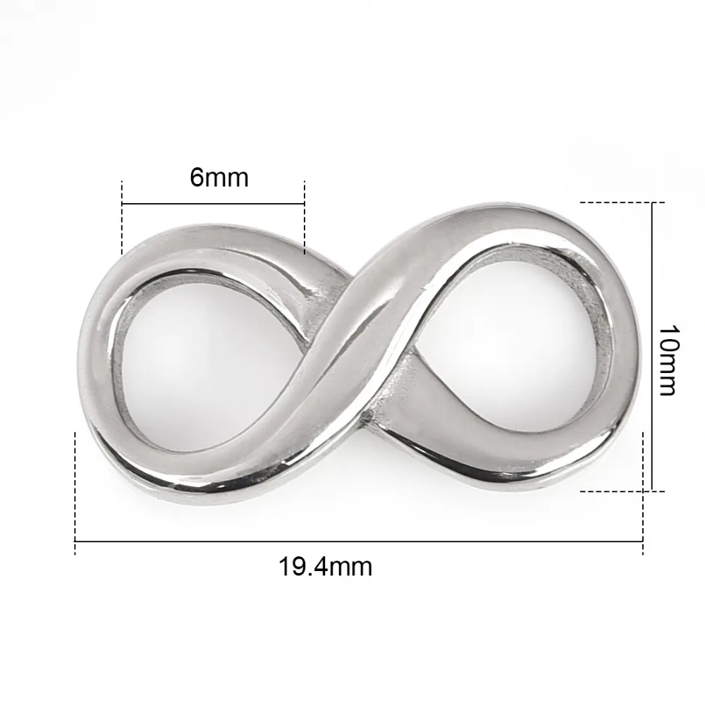 Браслет из нержавеющей стали с отверстием 6 мм оригинальный цвет металлический