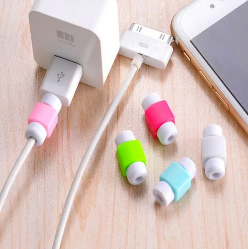 Оптовая продажа 5 шт./лот цветная Защита USB кабеля для Apple iPhone защитная линия