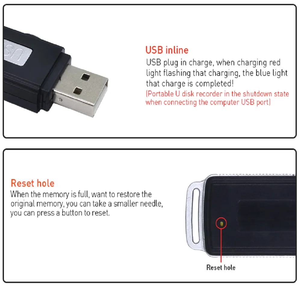 TISHRIC 8 Гб мини USB диктофон ручка цифровой аудио флэш накопитель Поддержка 32 TF