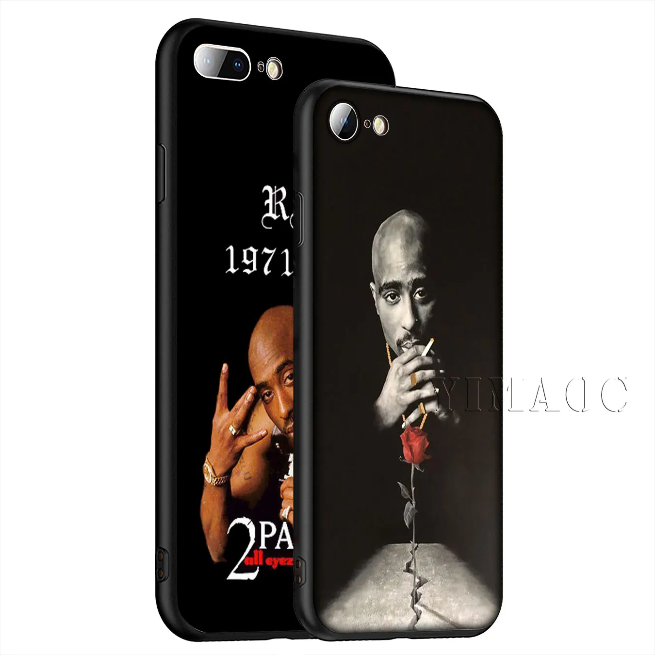 Мягкий силиконовый чехол YIMAOC 2pac tupac Crown 2 pac для iPhone XR X XS Max 6 6S 7 8 Plus 5 SE черный из