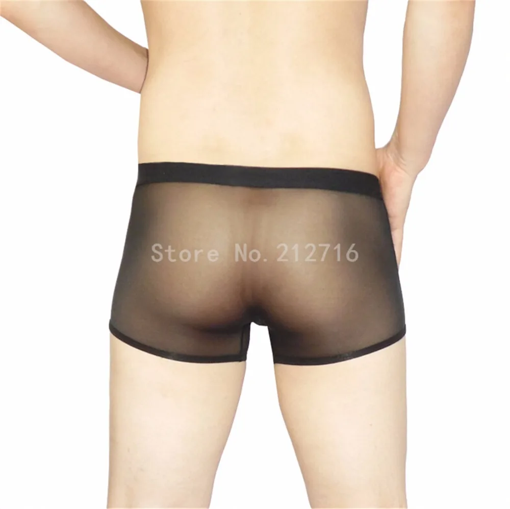 Мужские сексуальные гладкие Мягкие сетчатые Прозрачные Боксеры/трусы