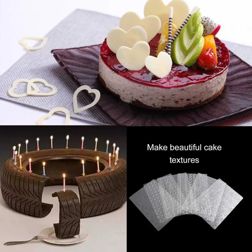 6pcs Texture Sheet Set Tyre Mat Cake Mould for Sugar Craft Decoration Cookie Cupcake Fondant Baking Tools | Дом и сад