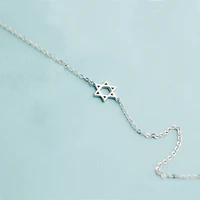 daisies 925 sterling silver david star bracelet bangle for women girl gift charm link chain adjustable bijoux femme