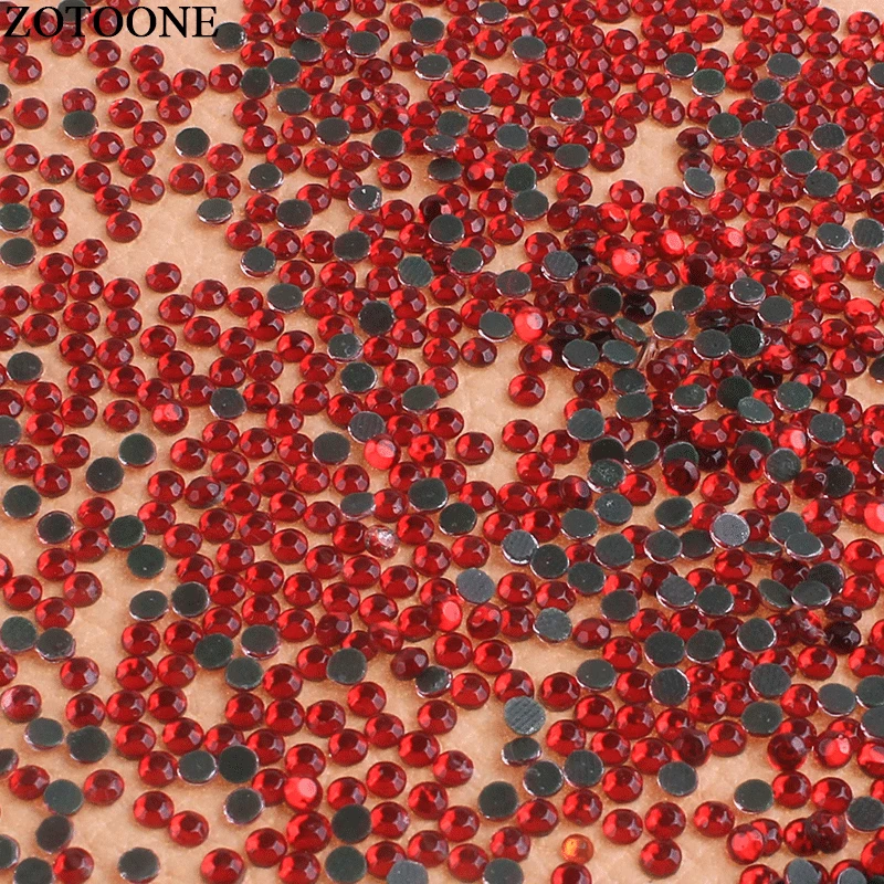 

ZOTOONE Hotfix Glass Big Red Rhinestones Stones For Clothing DIY Nail Art Mobile Phone Craft Iron On Flatback Strass Crystals