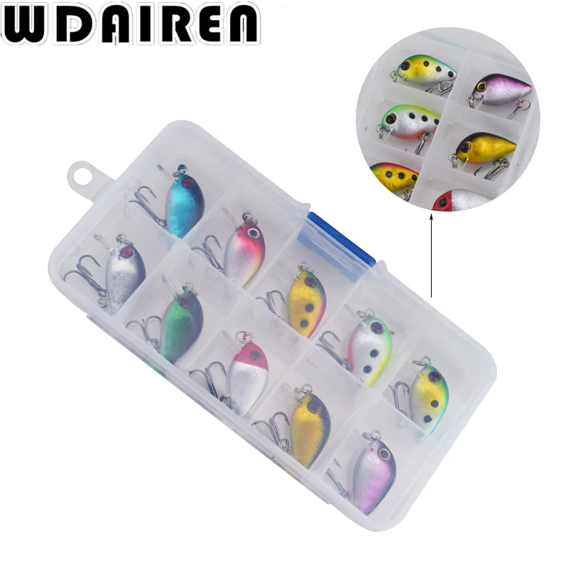 10pcs/lot Crank lure mini fishing lures set 30mm 1.5g fishing Crankbait Minnow Wobbler hard bait Freshwater Bass lure
