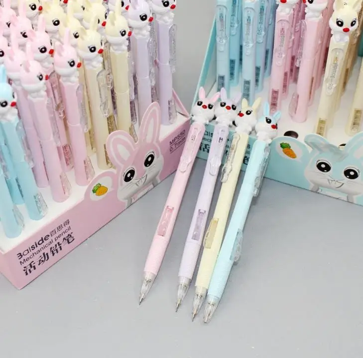 1 шт. Kawaii 0,5 мм/0,7 мм кролик автоматические механические карандаши для рисования канцелярские принадлежности Школьные офисные принадлежности