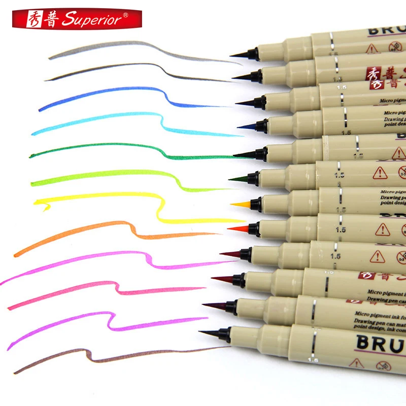 Улучшенный 10 шт. маркер для художника черные пигменты рисования набор тонкой