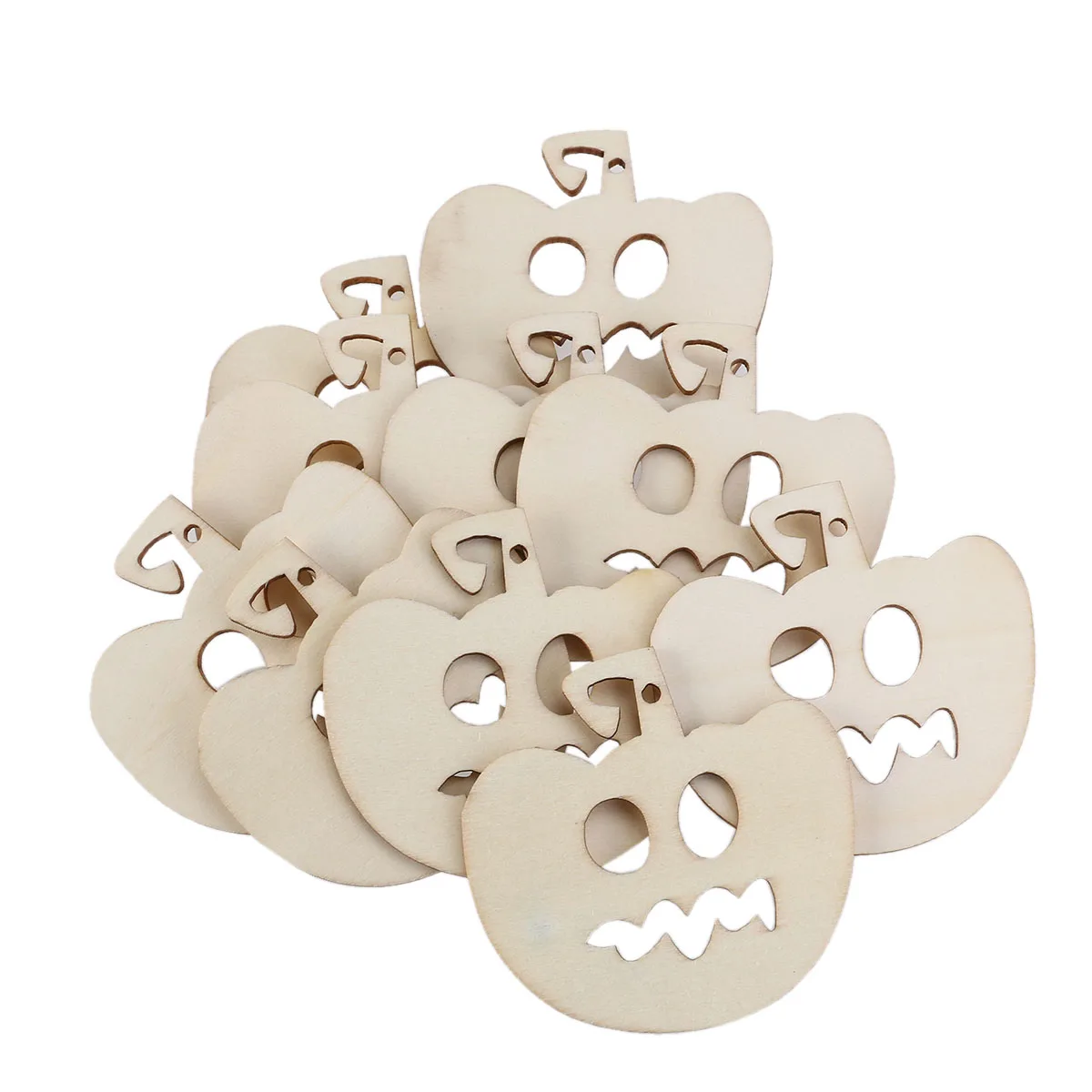 10 шт. деревянный горький улыбка тыквы рисунок головы Подвески с конопли веревки