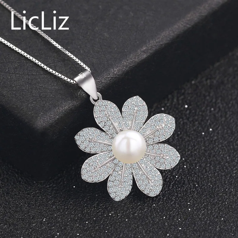 Женский кулон из серебра 925 пробы с пресноводным жемчугом|pendant woman|pendant 925pendant flower |