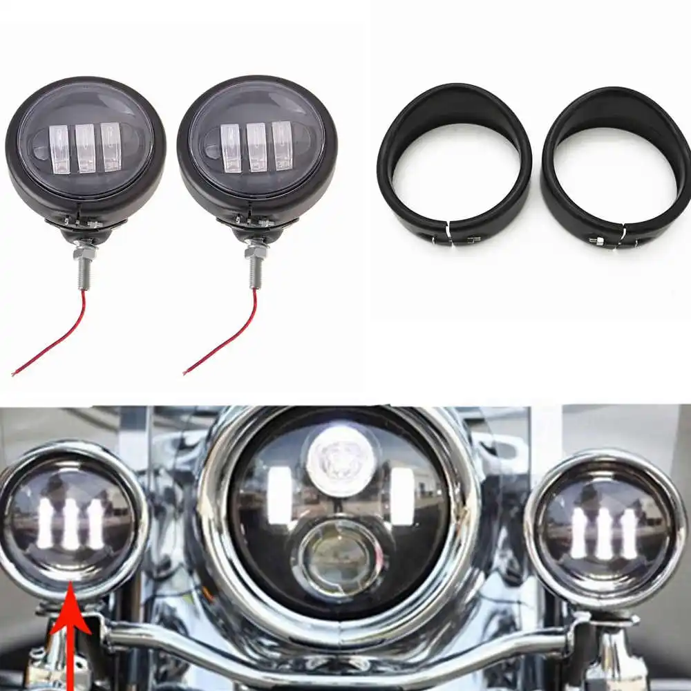 Кольцо для ходовой лампы Harley- Trim черное/хромированное кольцо 4 5 дюйма 1/2 Halo DRL harley