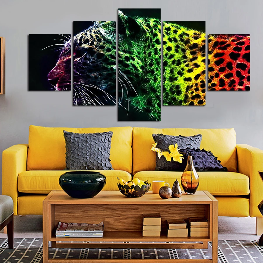 5 шт. абстрактная картина с леопардовым принтом|decorative painting|painting sellpainting for living room |