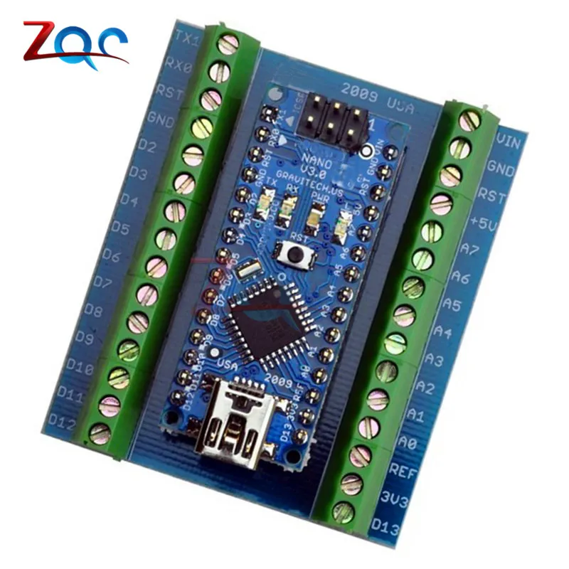 1 шт. Стандартная плата адаптера терминала для Arduino Nano V3.0 AVR ATMEGA328P фотомодуль 100%