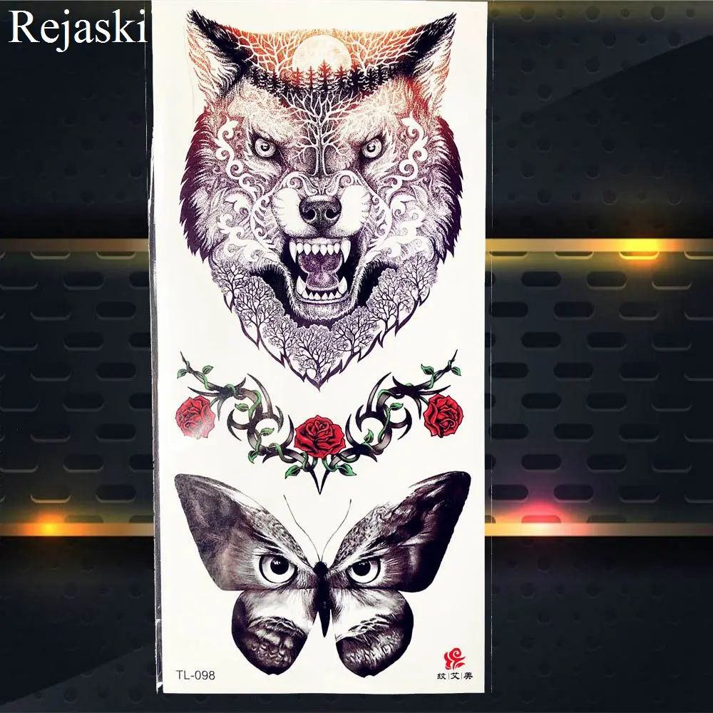 Roar Mountain Bear водостойкие татуировки наклейки для женщин спины шеи временная