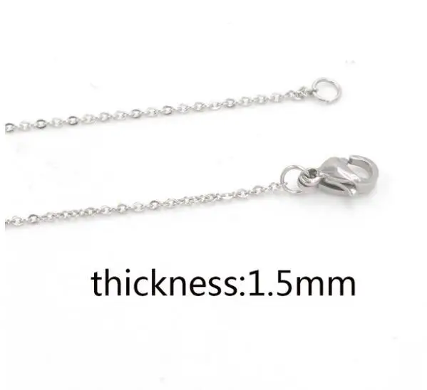1.5mm steel Fnixtar 40 см 45 см 50 см Нержавеющая сталь DIY ожерелье цепь 1 мм 1,5 мм 2 мм толщина цепи кабель цепи ожерелье 10 шт./лот - Окраска металла: 1.5mm steel