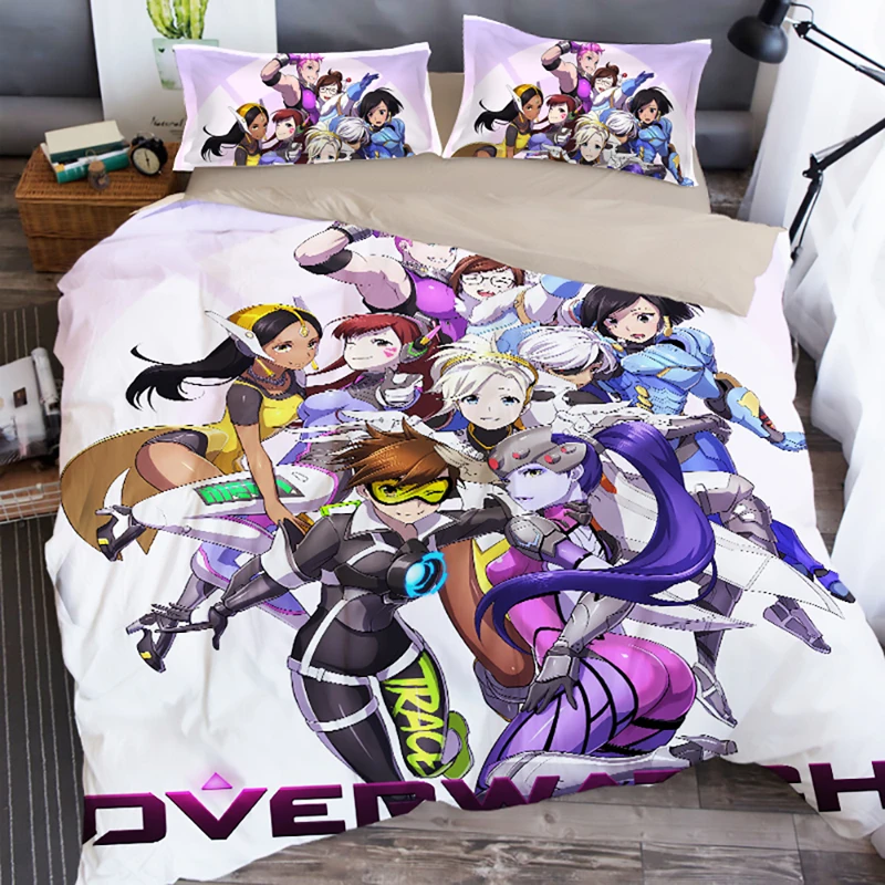 Overwatch 3D комплект постельного белья пододеяльники наволочки OW Overwatch игры Одеяла комплекты постельного белья Постельное белье Комплект постельного белья