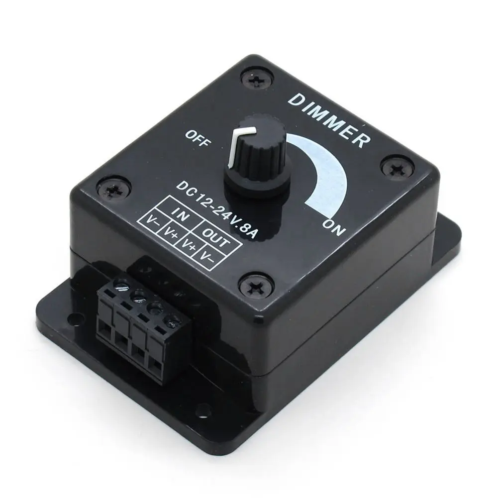 SHGO черный светодиодный диммер DC 12V 24V 8A Регулируемый Яркость лампы накаливания