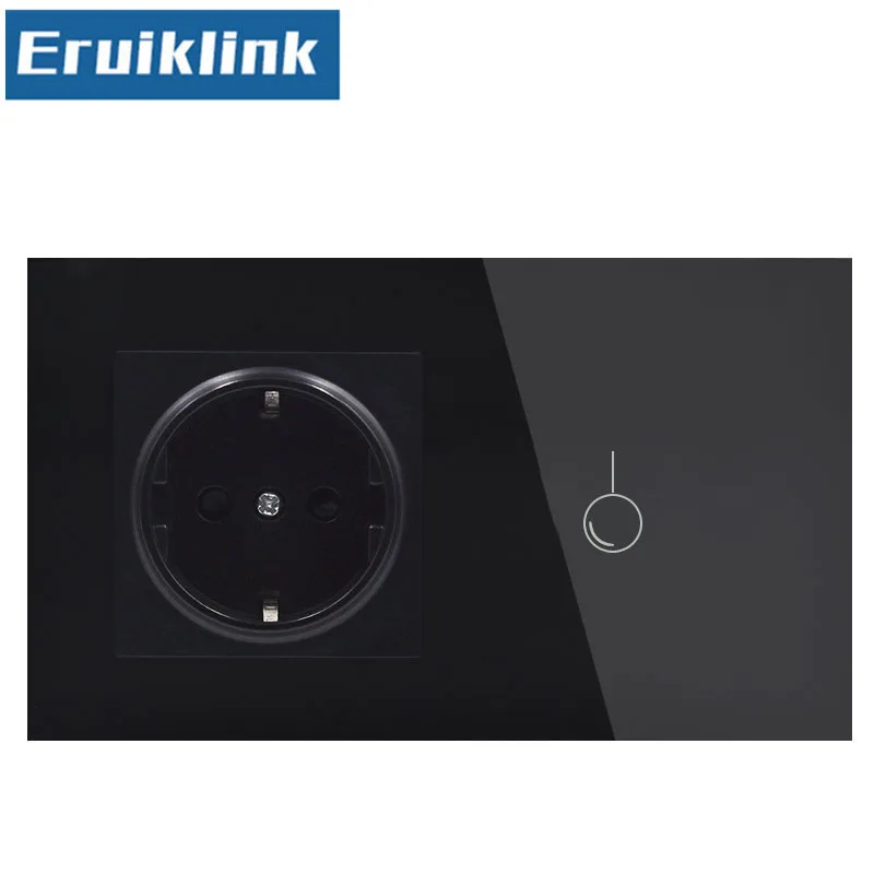 Eruiklink 16A ЕС стандартный настенный Мощность розетка с сенсорным выключателем, AC220~ 250 V, белый, с украшением в виде кристаллов Стекло Панель настенный выключатель света S