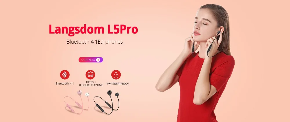 Langsdom наушники BL6 беспроводные наушники Bluetooth наушники спортивные auriculares гарнитура для телефона Половина в уши Bluetooth наушник