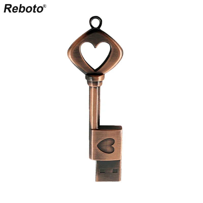 USB флеш-накопитель с сердечками, 64 ГБ, мини USB флешка, 32 ГБ, металлическая, чистая медь, флешка с сердечками, 16 ГБ, 8 ГБ, 4 Гб, USB флеш-накопитель