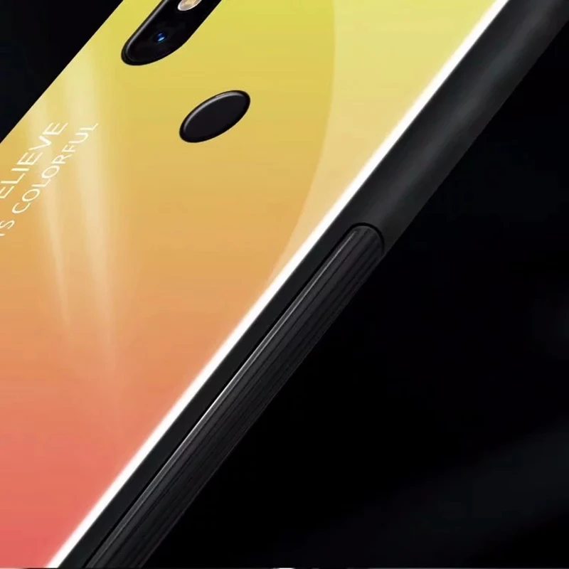 Модный градиентный чехол Aurora для Xiaomi 8 SE Lite Mix 2 2S 3 Max 2, цветная задняя крышка из закаленного стекла для Redmi S2 6A Note 7 6Pro