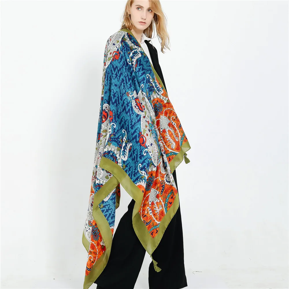 Женский шарф шаль Foulard Femme женские шарфы богемные для женщин хлопковые льняные с