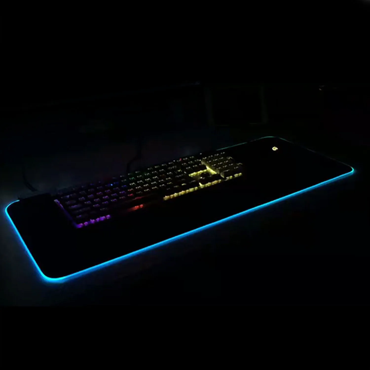 Vococal 35x16 дюймов освещение игровой коврик для мыши большой USB проводной LED RGB