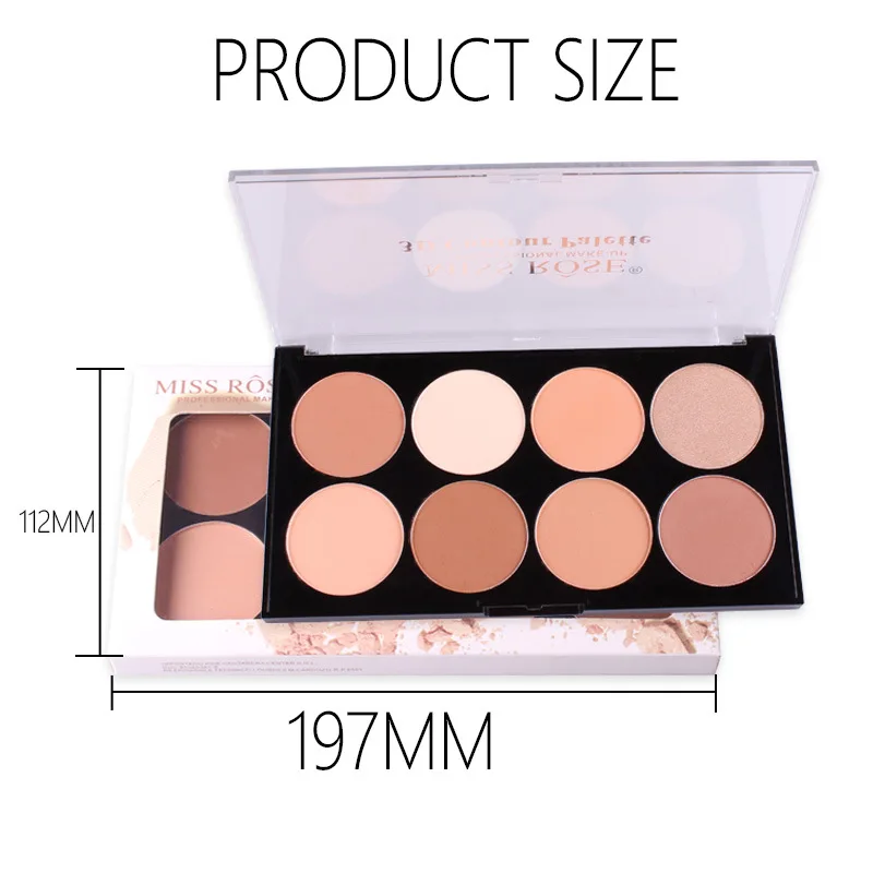 Miss Rose 8 Color Concealer Palette Waterproof Highlight Makeup Base Face Foundation Contouring Corrector Make Up Compact Powder | Красота и
