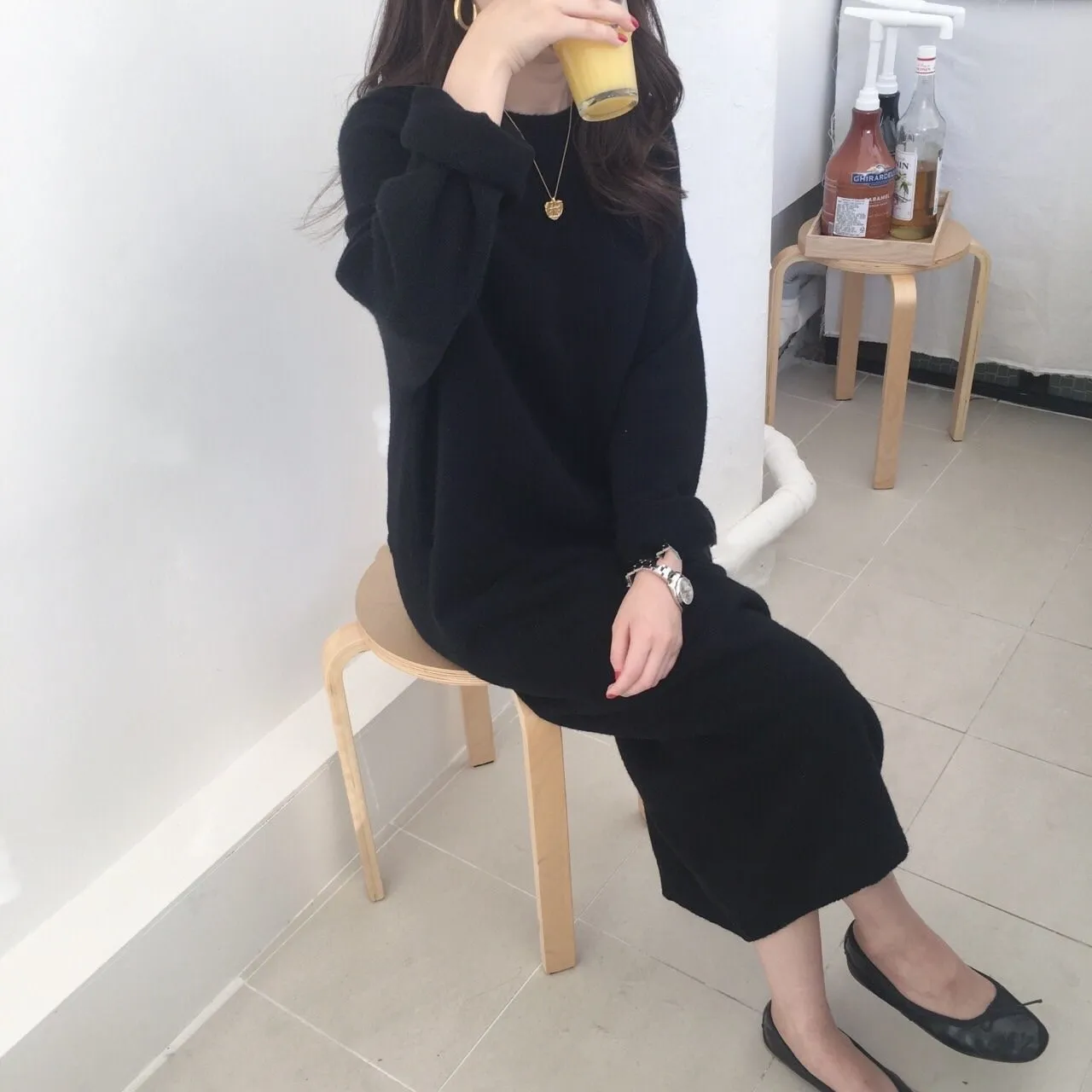 2019 Spring Women Long Sleeve Sweater Dress Korean Style Straight Knitted Pullover Vestidos Free Size Robe | Женская одежда