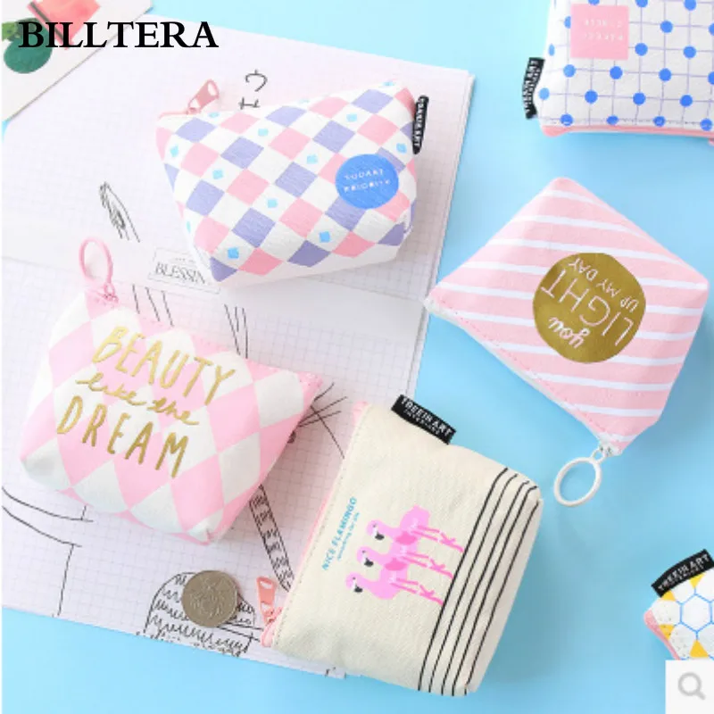 2019 hot cloth mini wallet for cute girls creative letter geometry small fresh zipper coin pouch women key card case purses | Багаж и