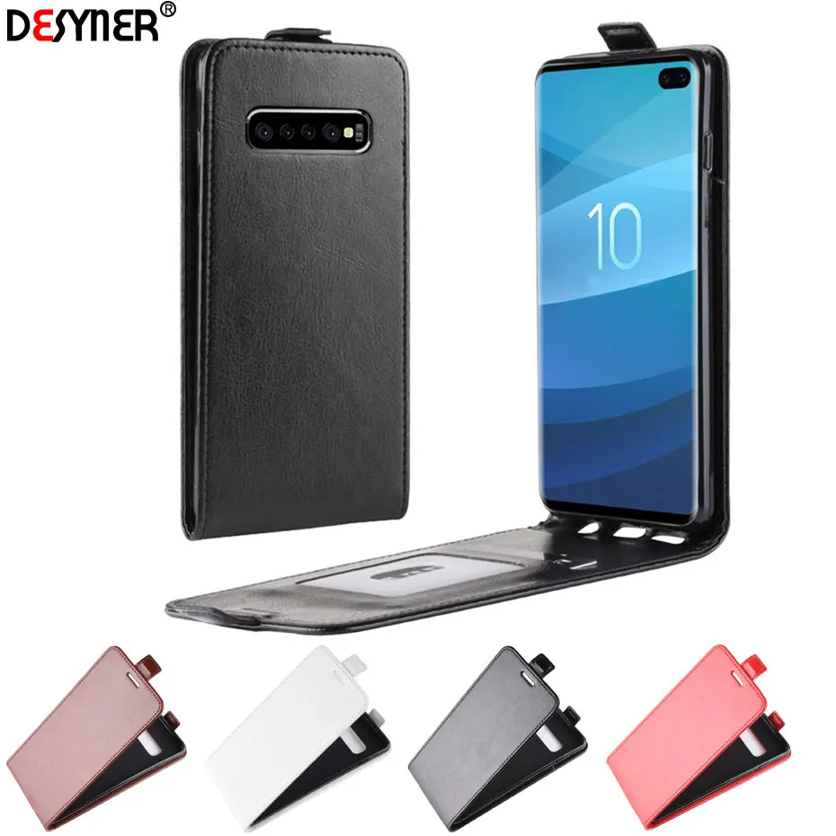 Роскошный Вертикальный флип чехол для Samsung galaxy S10 из искусственной кожи Plus книжка