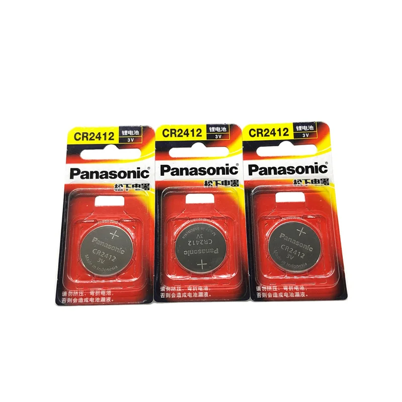 

50pcs/lot New Version Panasonic CR2412 CR 2412 3V Lithium Button Coin Watch Battery Key Fobs Batteries For swatch