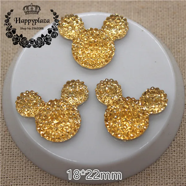 champagne 30pcs 30 шт кавайные полимерные блестящие стразы с плоским основанием, кабошон для поделок, 18*22 мм - Цвет: champagne 30pcs