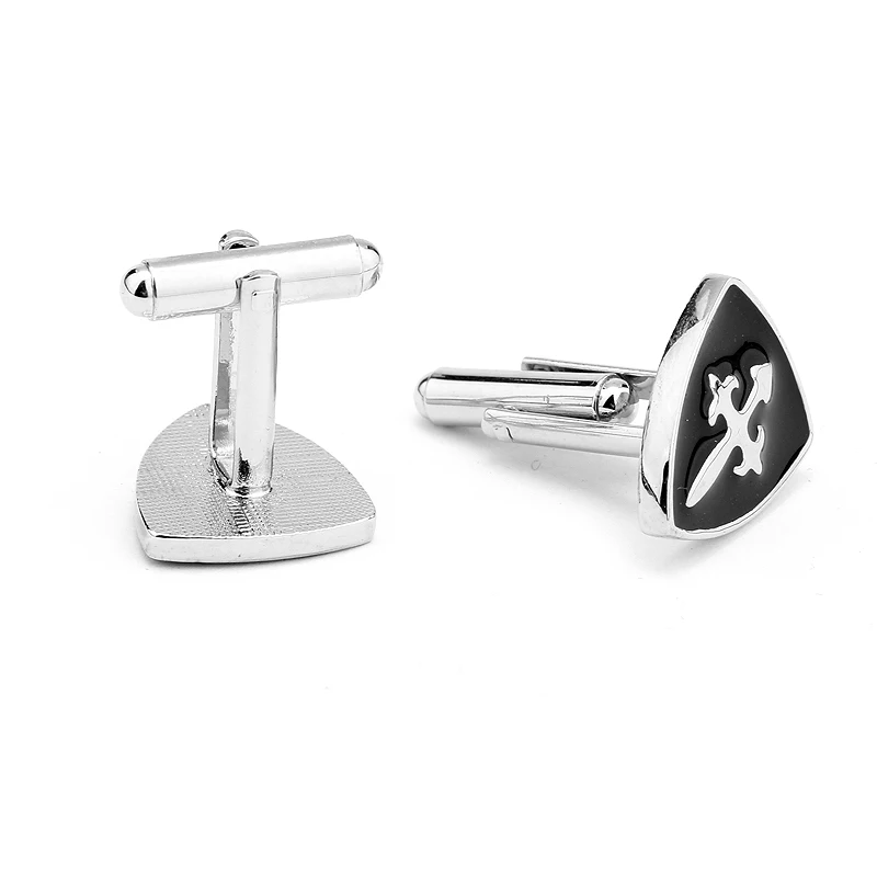 Мужские металлические запонки черные эмалированные с узлом|cufflinks for mens|cufflinks menshirt