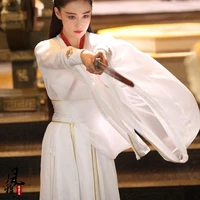 newest tv play border town prodigal zhang xunyu same design hanfu sword women cross gender white heroine performance costume