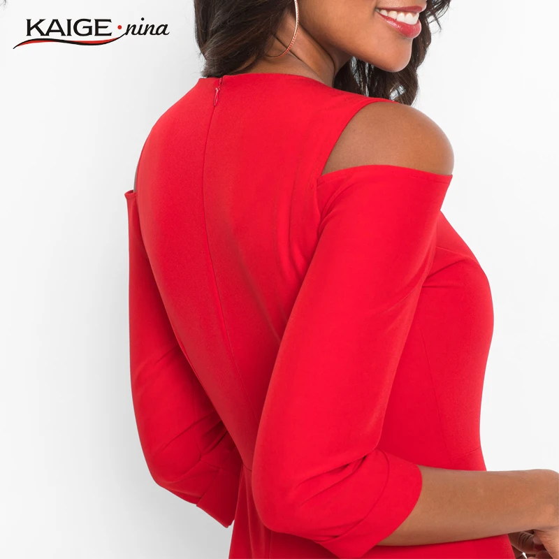 Женское Повседневное платье Kaige. Nina Осеннее облегающее до колена с коротким
