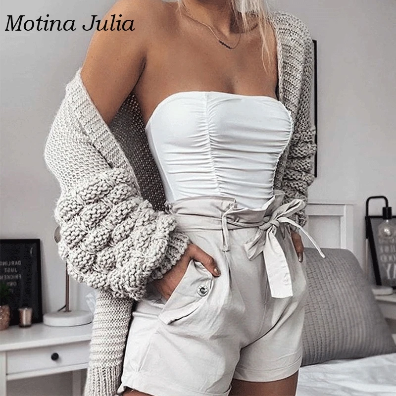 Женский комбинезон без бретелек Motina Julia белый комбинезон-бандо для вечеринок на