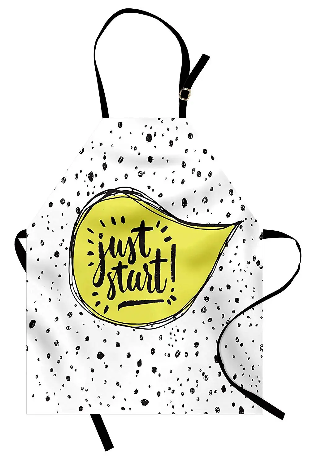 Мотивационный фартук с нарисованными кругами свободной формой эскиза и Просто