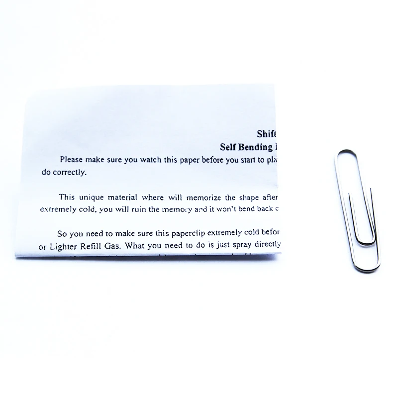 1pcs Memory Mental Shift Self Bending Paperclip with instructions close up magic tricks Mentalism illusion magie toy sihir 83007 | Игрушки и