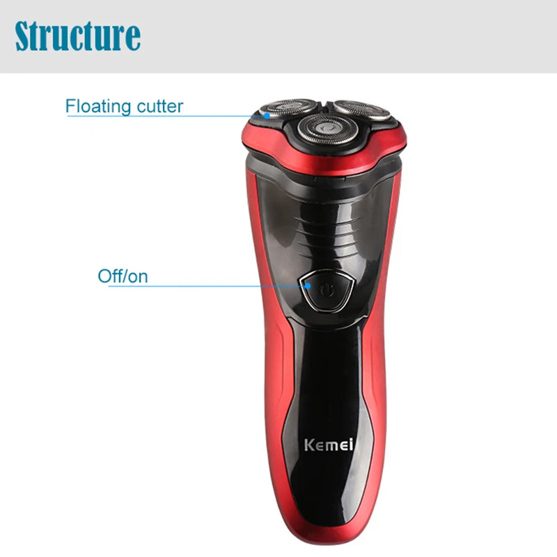 Kemei 3D Electric Razor Rechargeable electric shaver washable trimmer face men shaving machine groomer beard |