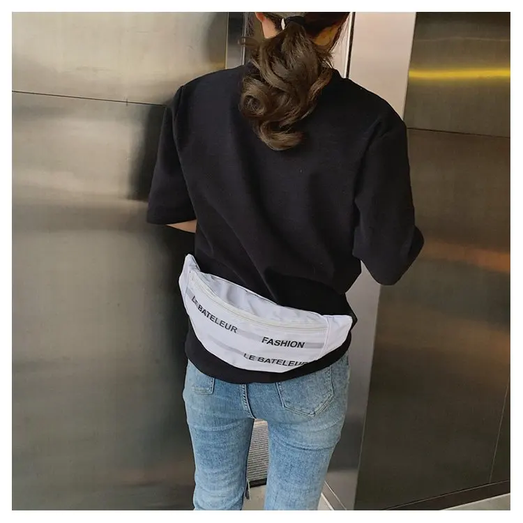 Женская поясная сумка 4 вида цветов водонепроницаемая прозрачная 2 кармана для