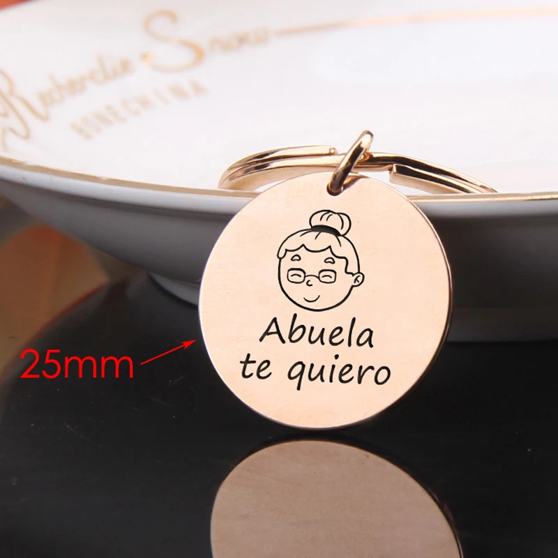 FLYANGEL Мода бабушка брелок испанский Abuela te quiero сумка очарование для бабушки