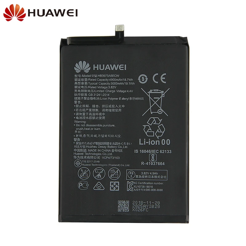 Оригинальная сменная батарея для телефона huawei mate 20 X mate 20X20 X EVR-AL00 HB3973A5ECW аутентичная аккумуляторная батарея 5000 мАч