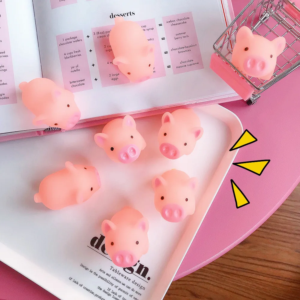 Фото 3 шт. милые игрушки розовая кричащая резиновая свинка для домашних животных