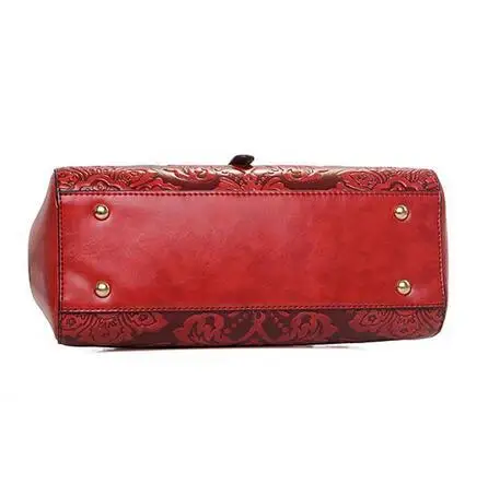 2018 кожаная сумка Брендовая женская с красным цветком сумка-мессенджер на плечо