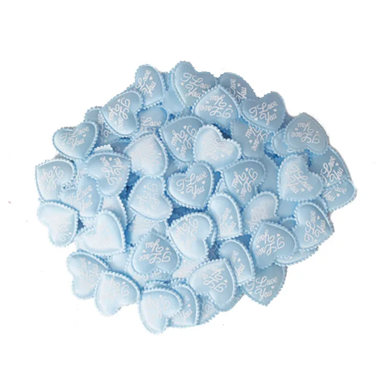 i love you blue Zilue 100 шт./пакет ткань сердце 3,5x2,5 см Свадьба День Святого Валентина конфетти украшение стола Декорации для вечеринки на день рождения поставки - Цвет: i love you blue