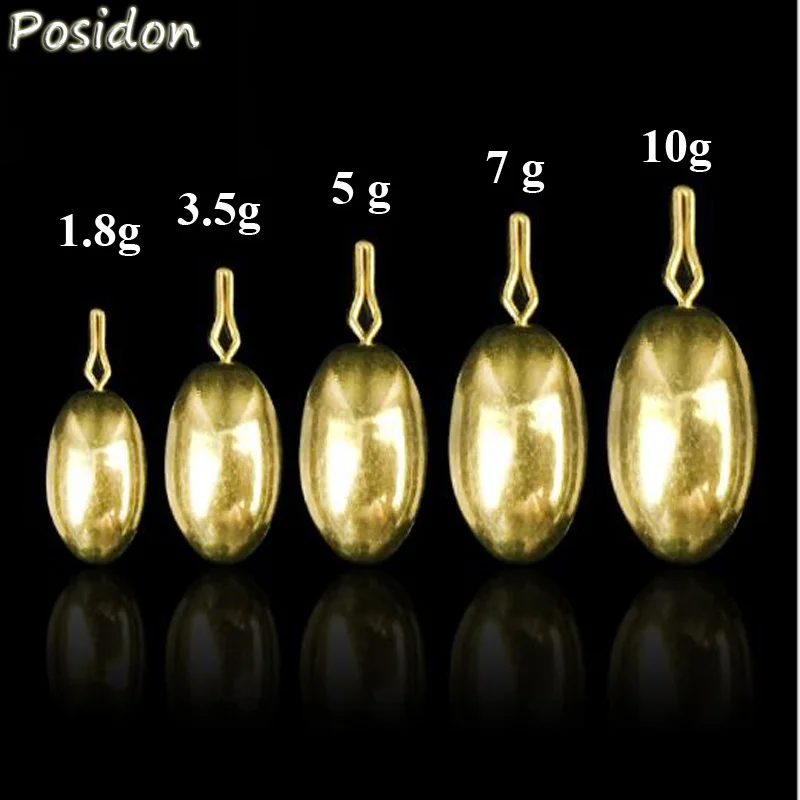 Posidon 1 8g/3.5g/5g/7 г/10 г 10 шт./лот латунь для рыболовного грузила Вес меди грузило рыбной