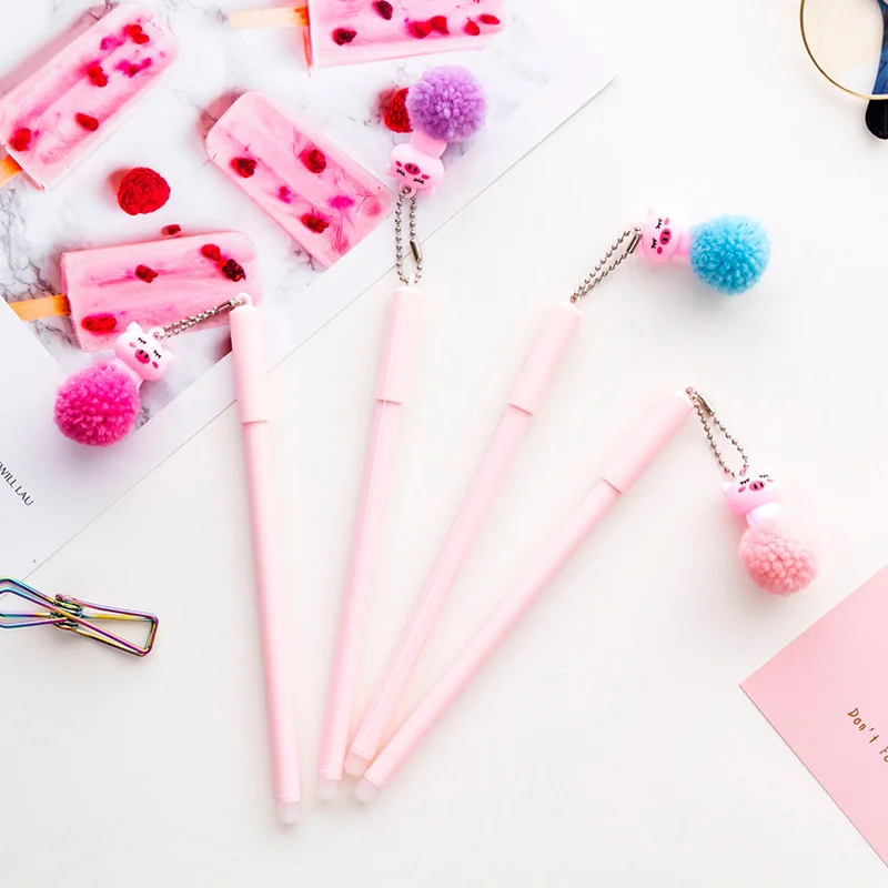 1 шт. милый плюшевый мячик подвеска из поросенка гелевая ручка Милая 0 5 мм черная