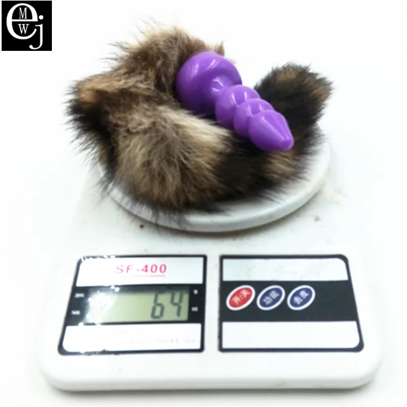 EJMW анальные шарики лисий хвост Анальная пробка силиконовая большая секс-игрушки