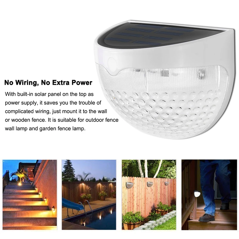 6 светодиодный садовый светильник на солнечной батарее водонепроницаемый датчик
